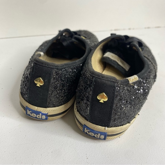 Keds X Kate Spade Black Sequin Sneakers Lace Up Shoes - Picture 6 of 6